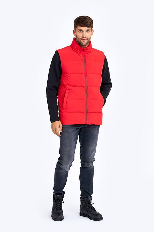red winter vest