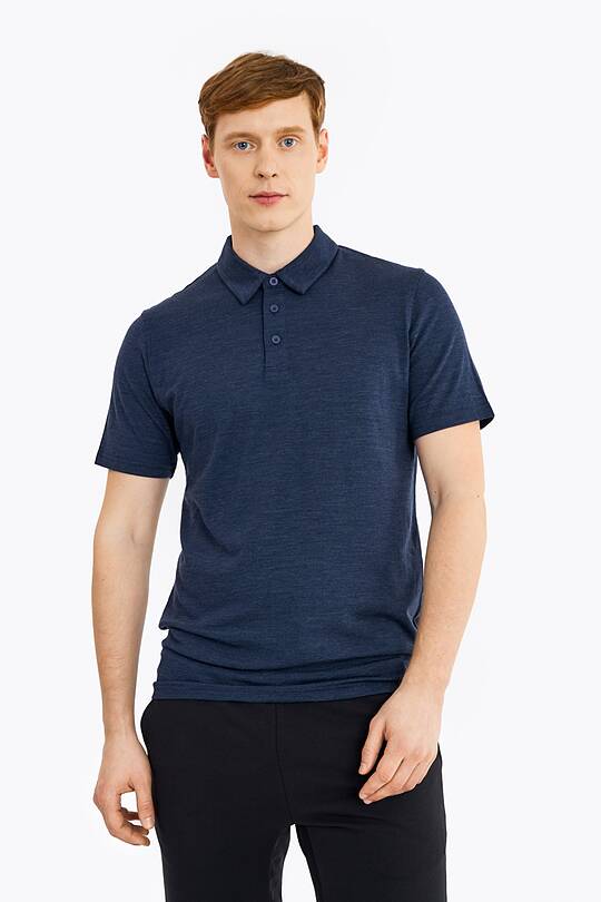 Fine merino wool blend short sleeve polo t-shirt 1 | Audimas