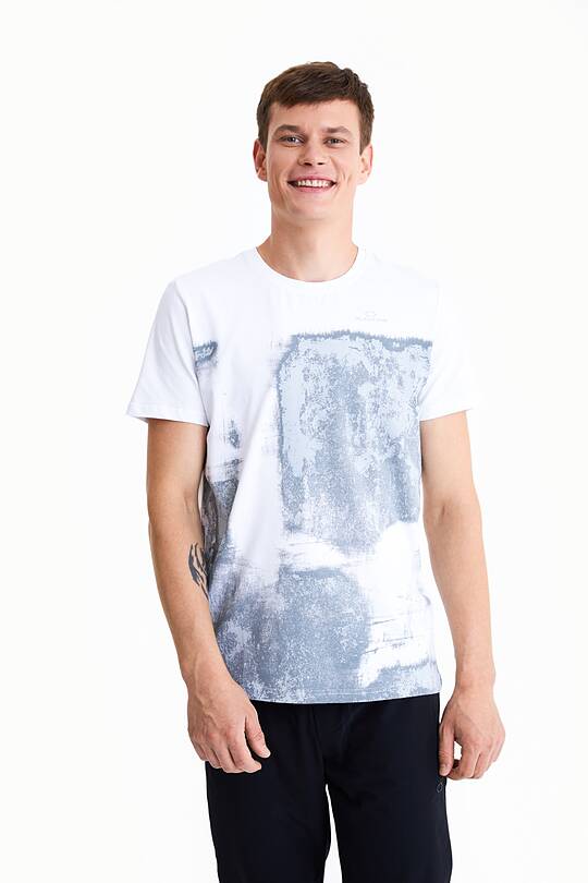Stretch cotton t-shirt with print 1 | Audimas