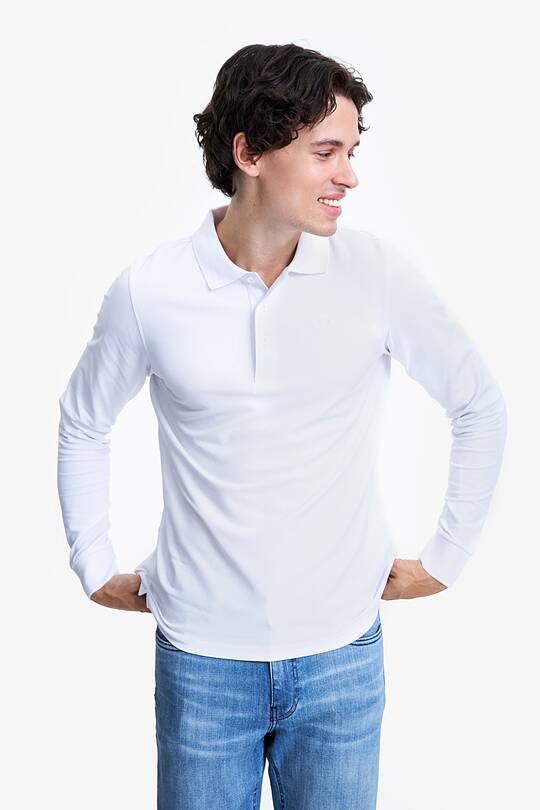 Organic cotton long sleeve pique polo shirt 1 | Audimas