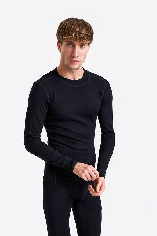 Merino wool rib knit long sleeve base layer top 1 | Audimas