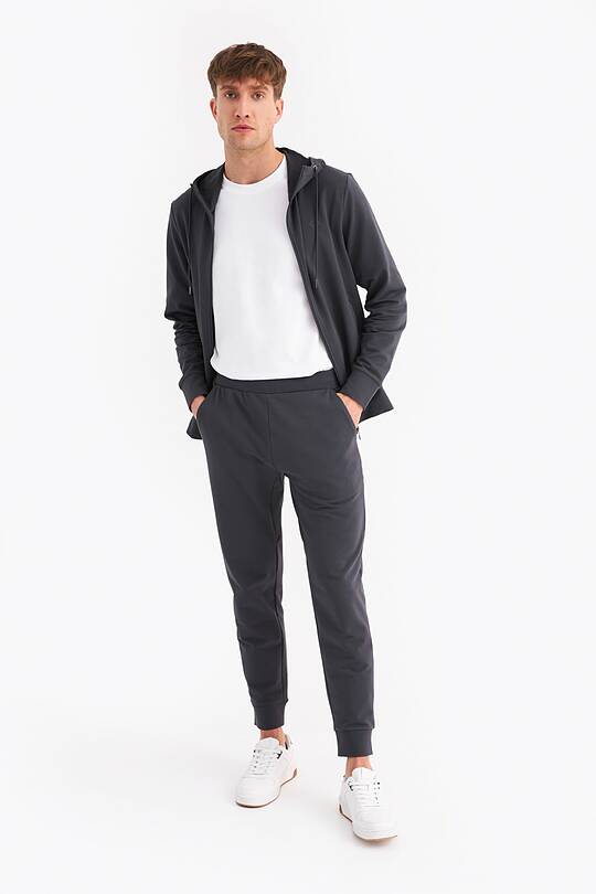 Tapered organic cotton French terry sweatpants 1 | Audimas