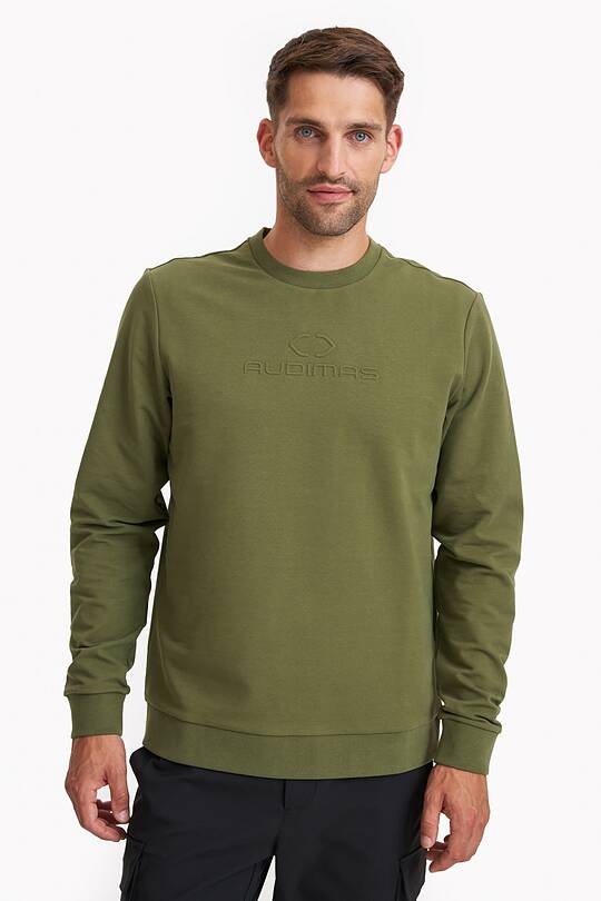 Organic cotton French terry crewneck sweatshirt 1 | Audimas