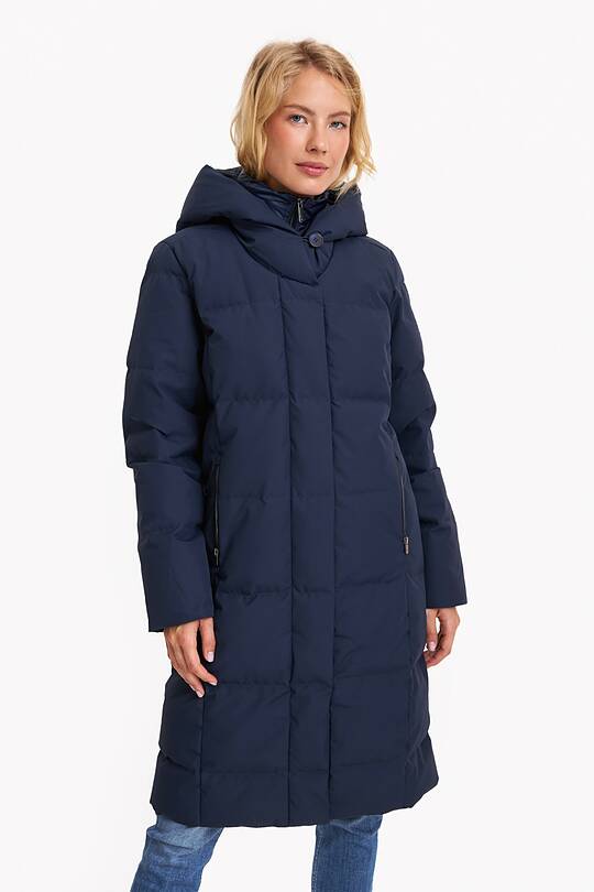 Long exaggerated collar down coat 1 | Audimas