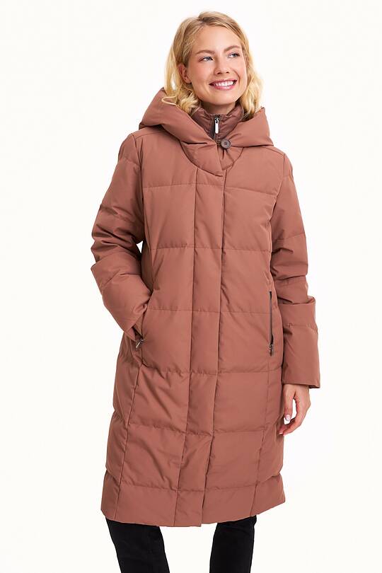 Long exaggerated collar down coat 1 | Audimas