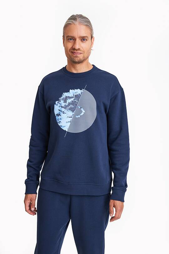Organic cotton fleece crewneck sweatshirt 1 | Audimas