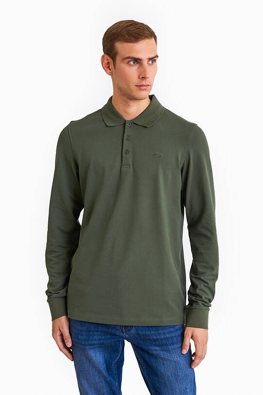 Organic cotton long sleeve pique polo shirt 1 | Audimas