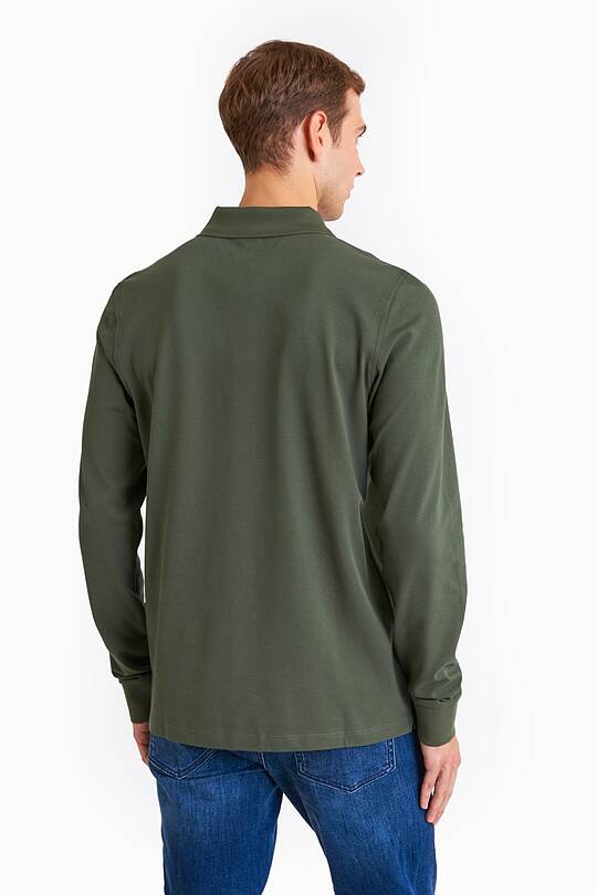 Organic cotton long sleeve pique polo shirt 2 | Audimas