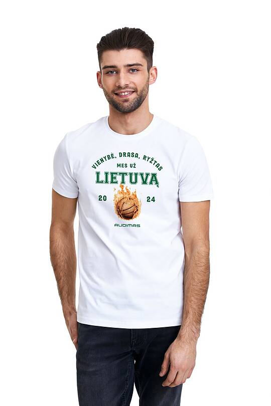 Medvilniniai marškinėliai trumpomis rankovėmis Mes už Lietuvą 1 | Audimas