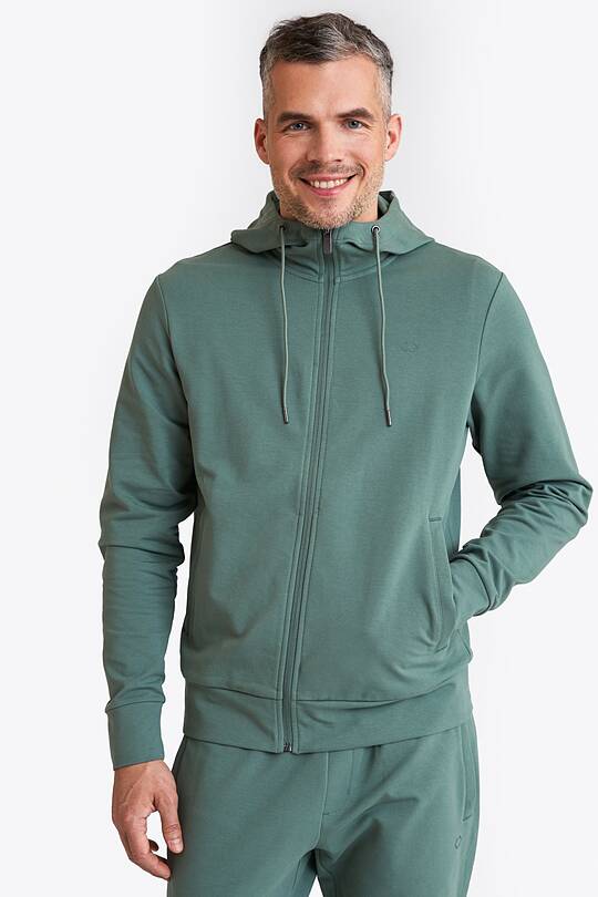 Organic cotton French terry full-zip hoodie 1 | Audimas