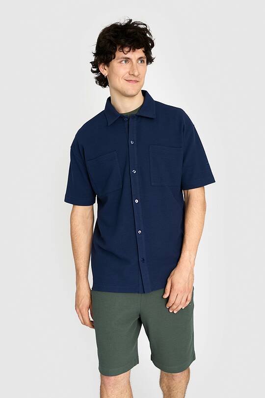 Textured waffle cotton SS shirt 1 | Audimas