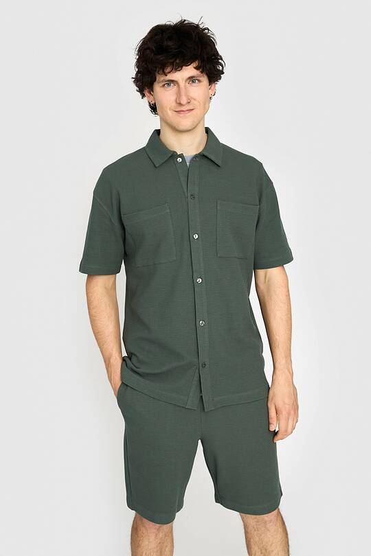 Textured waffle cotton SS shirt 1 | Audimas