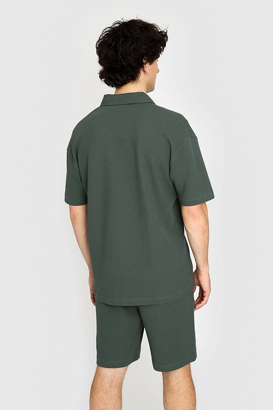 Textured waffle cotton SS shirt 2 | Audimas