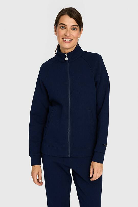 Textured cotton full-zip sweatshirt 1 | Audimas