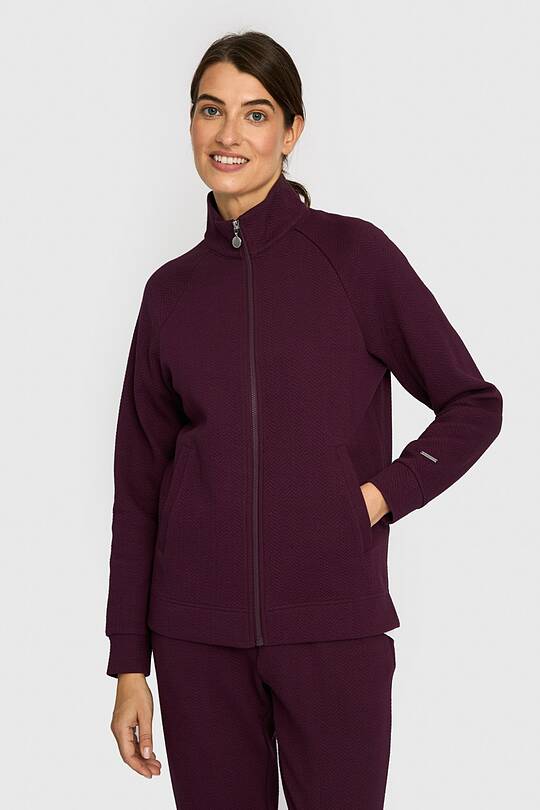 Textured cotton full-zip sweatshirt 1 | Audimas