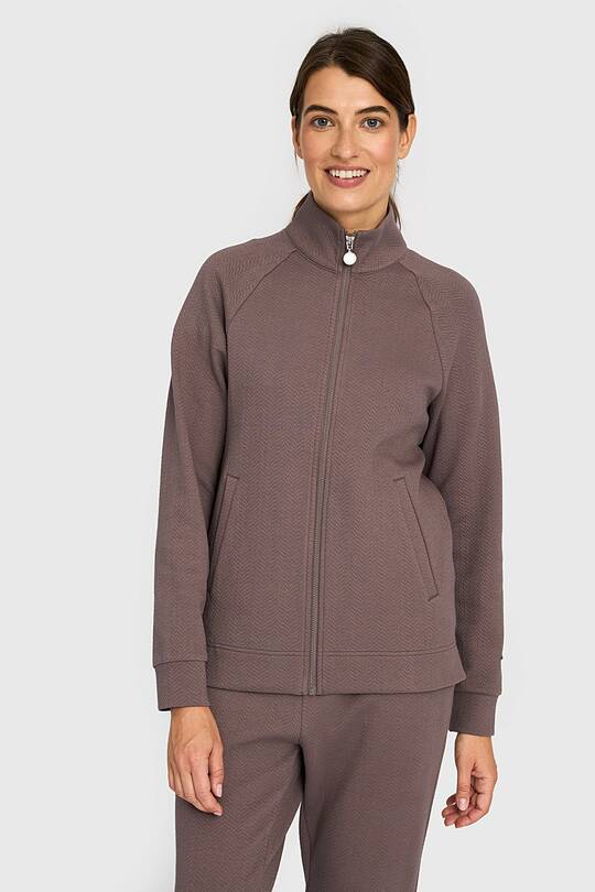 Textured cotton full-zip sweatshirt 1 | Audimas