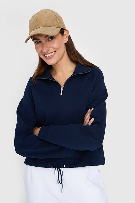 Cotton pique half-zip sweatshirt 1 | Audimas