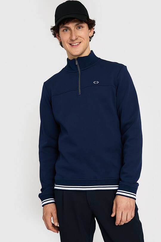 Cotton pique half-zip sweatshirt 1 | Audimas