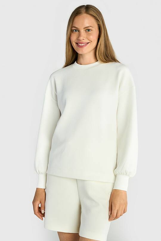Textured crewneck sweatshirt with viscose 1 | Audimas