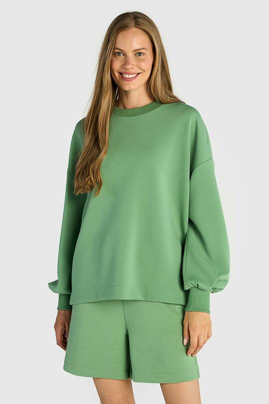 Textured crewneck sweatshirt with viscose 1 | Audimas