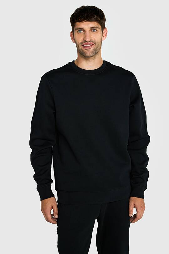 Cotton pique crewneck sweatshirt 1 | Audimas