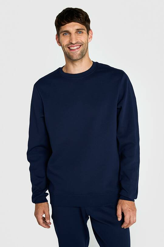 Cotton pique crewneck sweatshirt 1 | Audimas