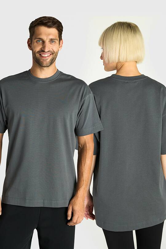Oversized short sleeve cotton T-shirt 1 | Audimas