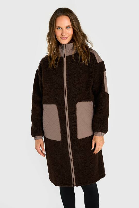 Long sherpa fleece jacket with hood 2 | Audimas