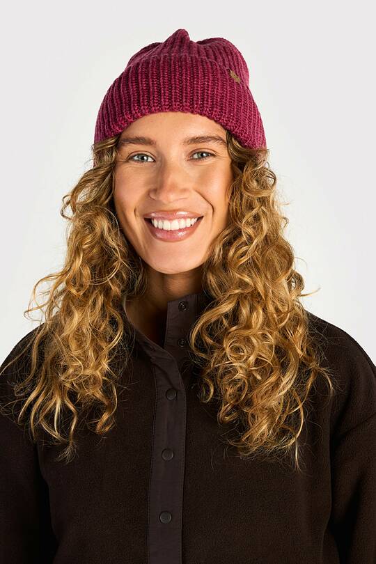 Merino wool and cotton blend knitted hat 1 | Audimas