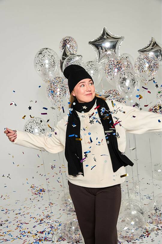 Knitted merino wool hat and scarf set 1 | Audimas