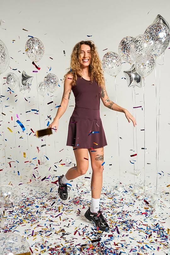 Sports T-shirt and skirt with inner shorts set 1 | Audimas