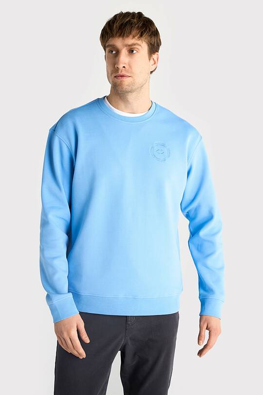 Cotton pique crewneck sweatshirt 1 | Audimas