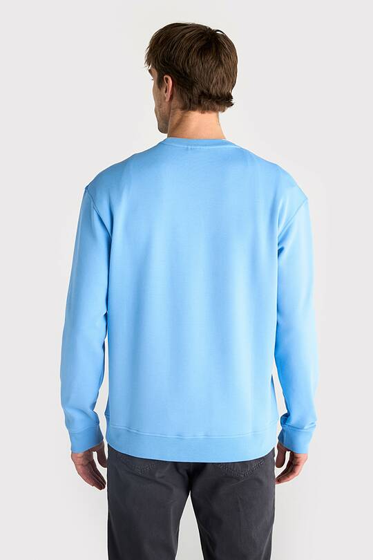 Cotton pique crewneck sweatshirt 2 | Audimas