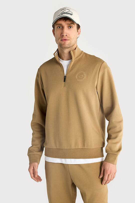 Cotton pique half zip sweatshirt 1 | Audimas