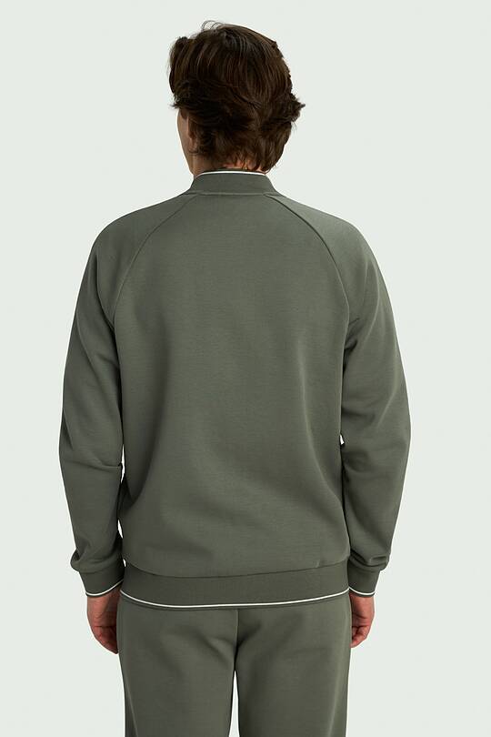 Cotton pique full-zip bomber jacket 2 | Audimas