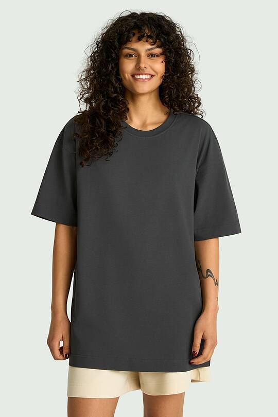 Oversized short sleeve cotton T-shirt 1 | Audimas