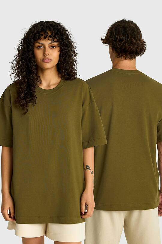 Oversized short sleeve cotton T-shirt 1 | Audimas