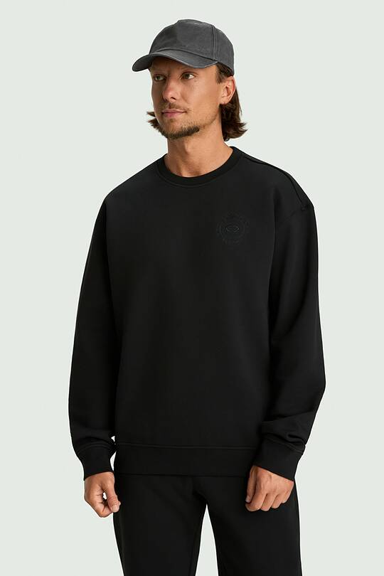 Cotton pique crewneck sweatshirt 1 | Audimas