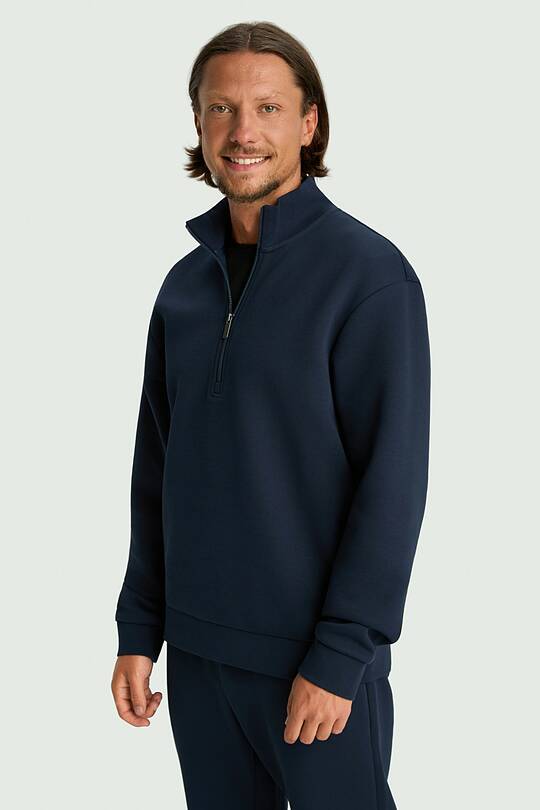 Cotton interlock half-zip sweatshirt 1 | Audimas