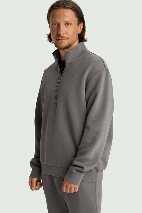 Cotton interlock half-zip sweatshirt 1 | Audimas