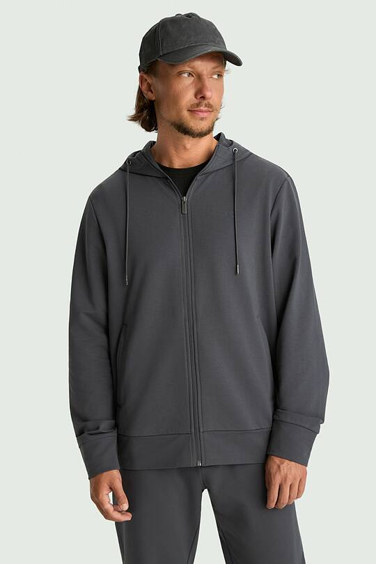 Cotton French terry full-zip hoodie 1 | Audimas