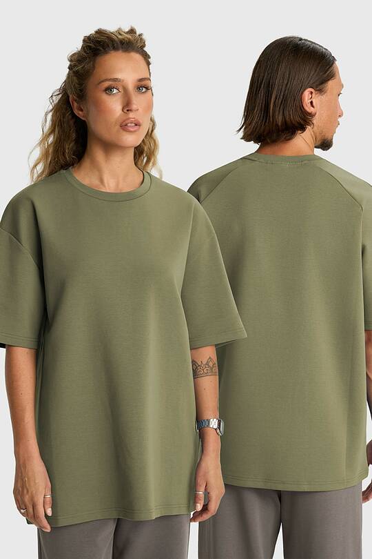 Oversized cotton interlock T-shirt 1 | Audimas
