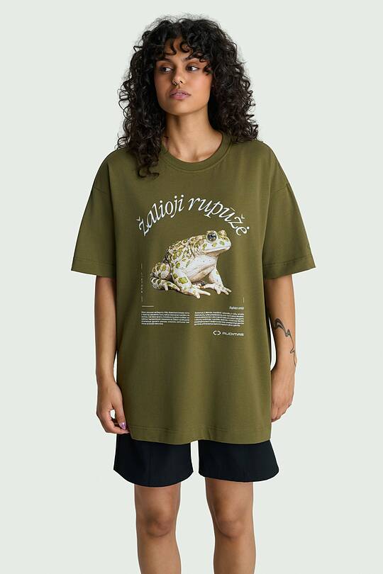 Short sleeves cotton T-shirt "Green toad" 2 | Audimas