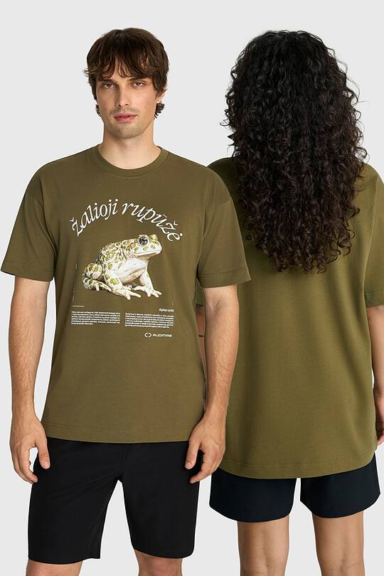Short sleeves cotton T-shirt "Green toad" 1 | Audimas