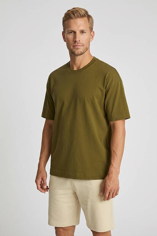 Oversized short sleeve cotton T-shirt 2 | Audimas