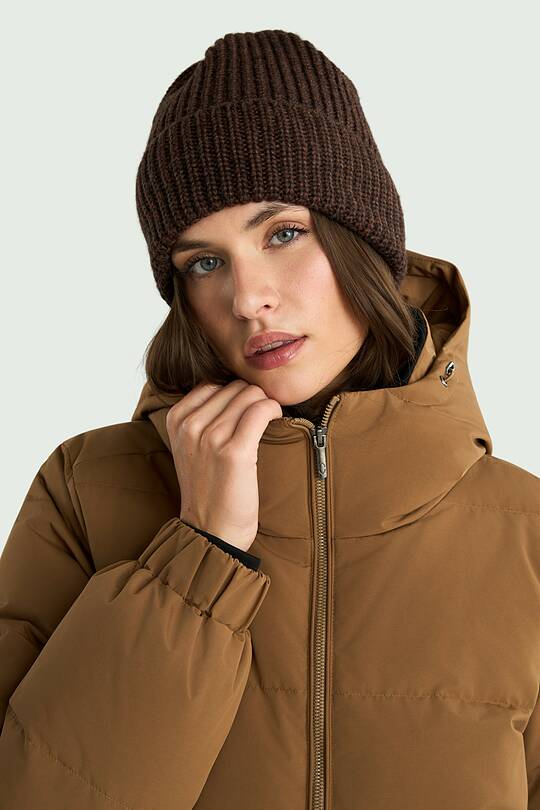 Merino wool and cotton blend knitted hat 1 | Audimas