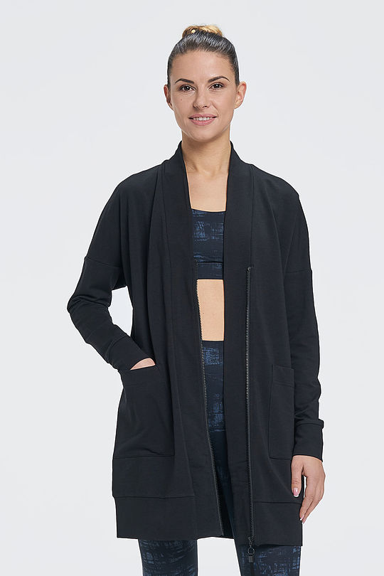 Modal tricot zip-through hoodie 2 | BLACK | Audimas