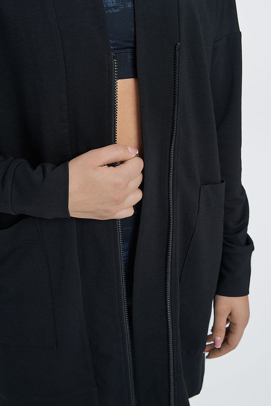 Modal tricot zip-through hoodie 4 | BLACK | Audimas