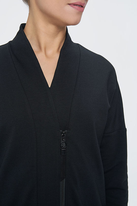 Modal tricot zip-through hoodie 3 | BLACK | Audimas