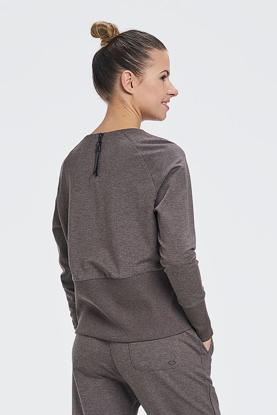 Modal tricot sweatshirt 2 | BROWN/BORDEAUX | Audimas